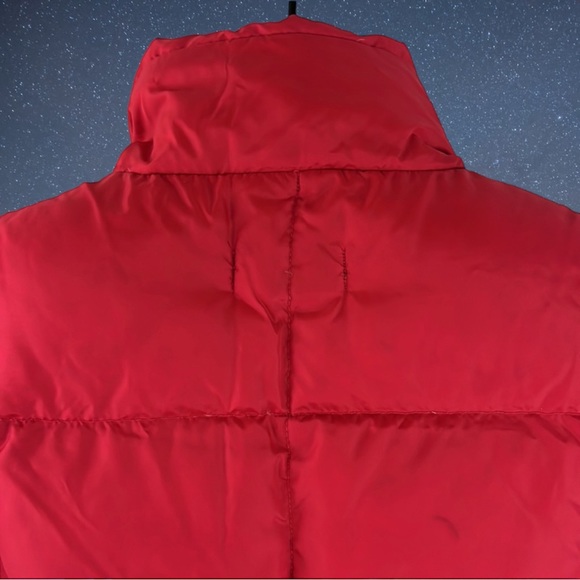 Lands End Red Down Fill Snap-Up Puffer Vest Jacket - Size Medium - Picture 3 of 9